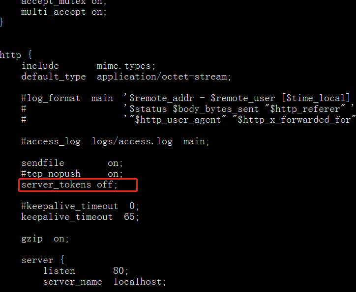 关闭nginx的版本号